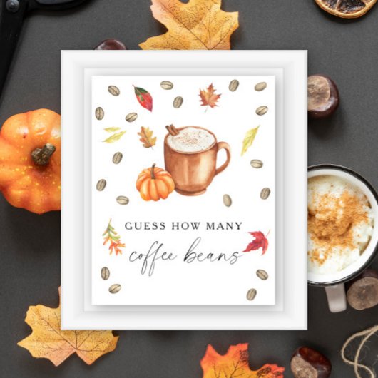 Kaffeekürbis Brautparty Wie viele Kaffeebohnen Poster