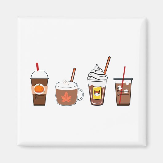 Kaffeekürbis Herbst Magnet (Vorne)