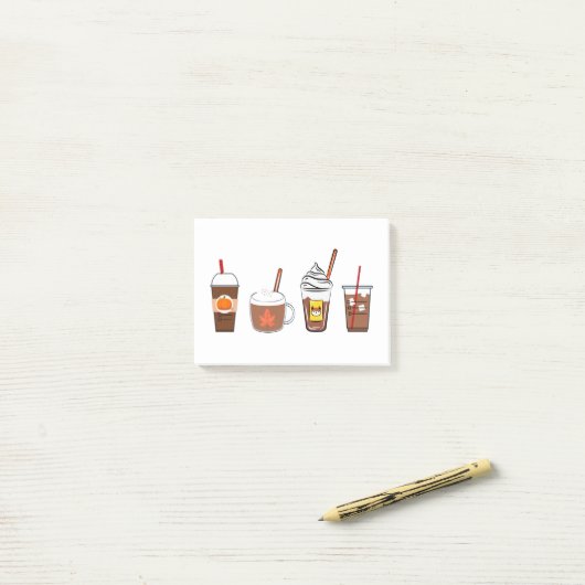 Kaffeekürbis Herbst Post-it Klebezettel (Auf Schreibtisch)