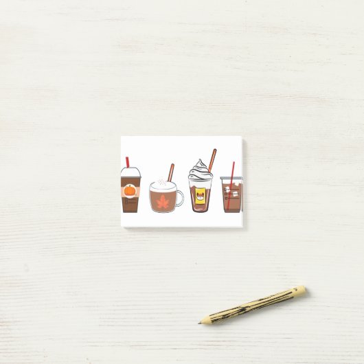 Kaffeekürbis Herbst Post-it Klebezettel (Auf Schreibtisch)