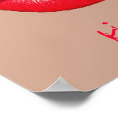 Kaffeekuss Rote Lippen Pop Kunst Poster (Ecke)