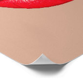 Kaffeekuss Rote Lippen Pop Kunst Poster (Ecke)