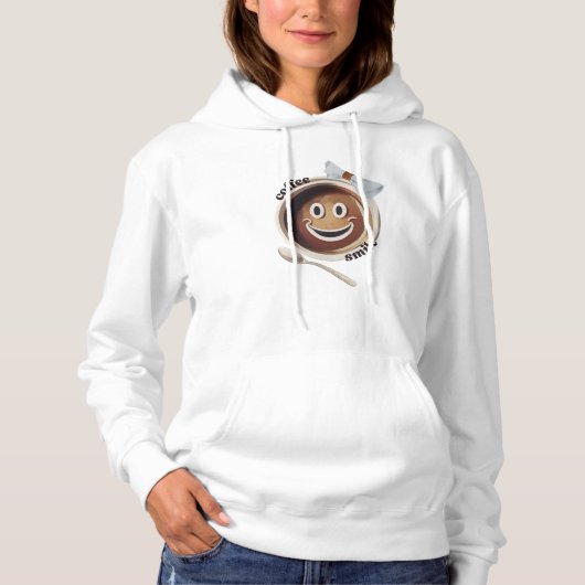 Kaffeelächeln Niedlich süß Hoodie (Vorderseite)