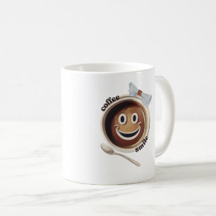 Kaffeelächeln Niedlich süß Kaffeetasse
