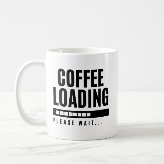 Kaffeeladen bitte warten kaffeetasse (Links)