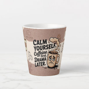 Kaffeelatte-Mug mit Kaffebohnen-Muster-Design Milchtasse