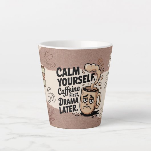 Kaffeelatte-Mug mit Kaffebohnen-Muster-Design Milchtasse (Vorderseite)