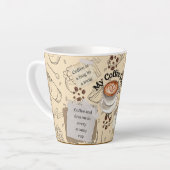 Kaffeelatte-Tasse mit Kaffebohnen-Muster-Design Milchtasse (Linke Ecke)