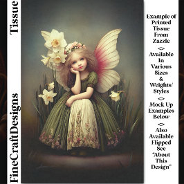 Kaffeelenblumenmaus Fairy, grüne DL5LF-Decoupage Seidenpapier