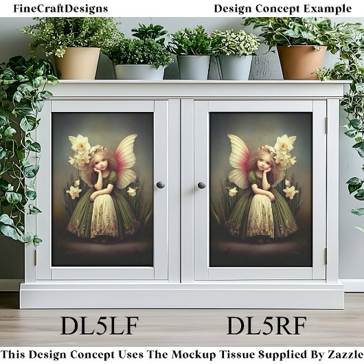 Kaffeelenblumenmaus Fairy, grüne DL5LF-Decoupage Seidenpapier