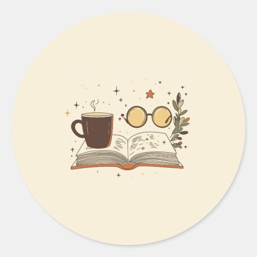 Kaffeelesebrille Aufkleber (Vorderseite)