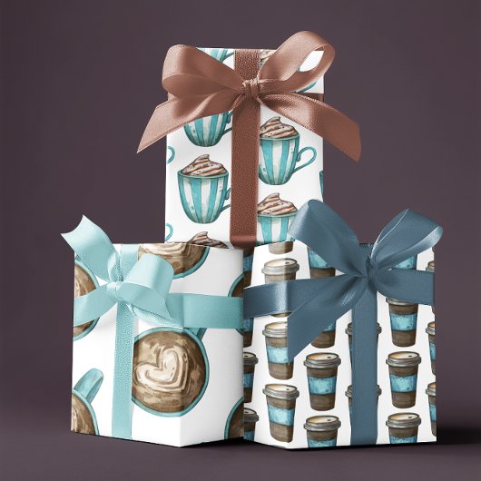 Kaffeelettverpackungsblätter Geschenkpapier Set