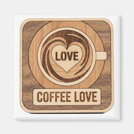 Kaffeeliebe, Herz Magnet (Vorne)