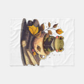 Kaffeeliebende Froschbücher Fleecedecke (Vorderseite (Horizontal))