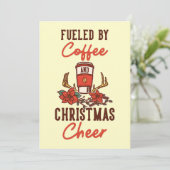 Kaffeeliebhaber, angetrieben von Kaffee und Weihna Einladung (Stehend Vorderseite)