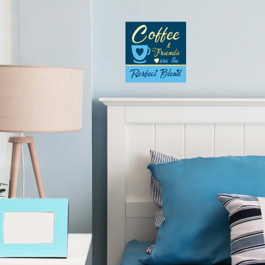 Kaffeeliebhaber Blau Gold Foliendrucke (In Situ (Schlafzimmer))