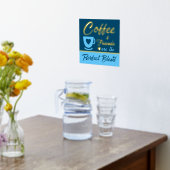 Kaffeeliebhaber Blau Gold Foliendrucke (Ablage(Küche))