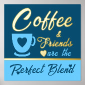 Kaffeeliebhaber Blau Gold Foliendrucke (Vorderseite)