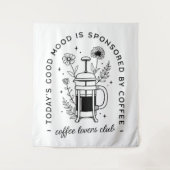 Kaffeeliebhaber Blumencocktail-Ästhetik Wandteppich (Vorderseite)