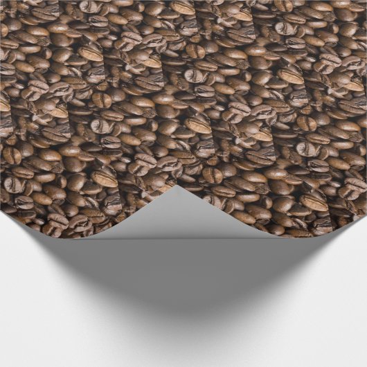 Kaffeeliebhaber Bohnen Brown Hintergrund Geschenkpapier (Ecke)