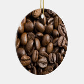 Kaffeeliebhaber Bohnen Brown Hintergrund Keramik Ornament (Rechts)