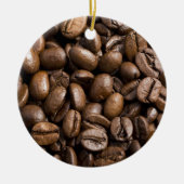 Kaffeeliebhaber Bohnen Brown Hintergrund Keramik Ornament (Vorne)