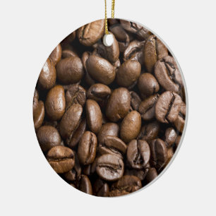 Kaffeeliebhaber Bohnen Brown Hintergrund Keramik Ornament