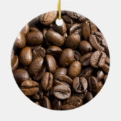 Kaffeeliebhaber Bohnen Brown Hintergrund Keramik Ornament (Hinten)