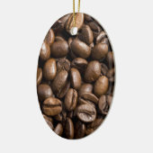 Kaffeeliebhaber Bohnen Brown Hintergrund Keramikornament (Links)