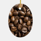 Kaffeeliebhaber Bohnen Brown Hintergrund Keramikornament (Vorne)