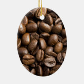 Kaffeeliebhaber Bohnen Brown Hintergrund Keramikornament (Hinten)
