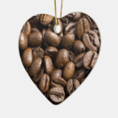 Kaffeeliebhaber Bohnen Brown Hintergrund Keramikornament (Links)