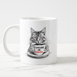 Kaffeeliebhaber Chaos-Katze  Jumbo-Tasse