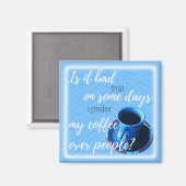 Kaffeeliebhaber Cup Blue Cup und Saucer Foto Magnet (Vorderseite/Rückseite)