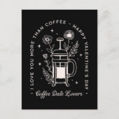 Kaffeeliebhaber, die den Valentinstag lustig mache Postkarte (Vorderseite)