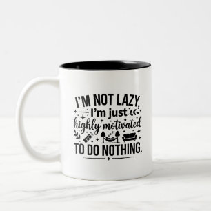 Kaffeeliebhaber fauler Motivationsbecher Zweifarbige Tasse