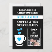 Kaffeeliebhaber Foto Blue Kühlschrank Magnetkarte Magneteinladung (Vorderseite)