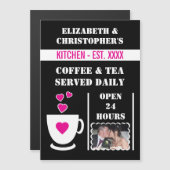 Kaffeeliebhaber Foto rosa Kühlschrank Magnetkarte Magneteinladung (Vorne/Hinten)