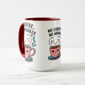 Kaffeeliebhaber Funny Coffee Tasse für Workaholics (Vorderseite Links)