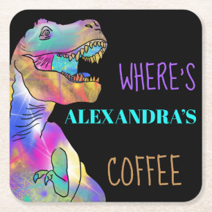 Kaffeeliebhaber Funny Dinosaur Zitat Rechteckiger Pappuntersetzer