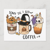 Kaffeeliebhaber Funny Halloween Witz Gruß Postkarte (Vorderseite)