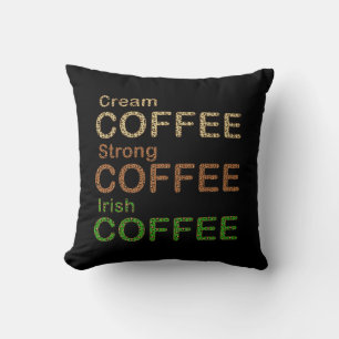 Kaffeeliebhaber Getränke, irischer Kaffee, Leopard Kissen