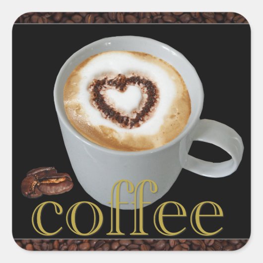 Kaffeeliebhaber Heart Stickers (Vorderseite)