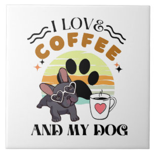 Kaffeeliebhaber - ich Liebe Kaffee und mein Hund Fliese