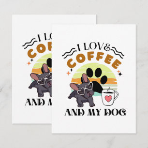 Kaffeeliebhaber - ich Liebe Kaffee und mein Hund RSVP Karte