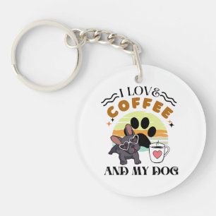 Kaffeeliebhaber - ich Liebe Kaffee und mein Hund Schlüsselanhänger