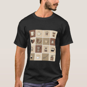 Kaffeeliebhaber-Icon-Raster T-Shirt
