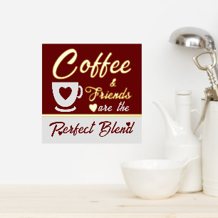 Kaffeeliebhaber in der Küche Bordeaux Gold Foliendrucke