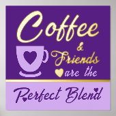 Kaffeeliebhaber in der Küche lila Gold Foliendrucke (Vorderseite)