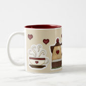 Kaffeeliebhaber Kaffeekanne und Personalisierter C Zweifarbige Tasse (Links)